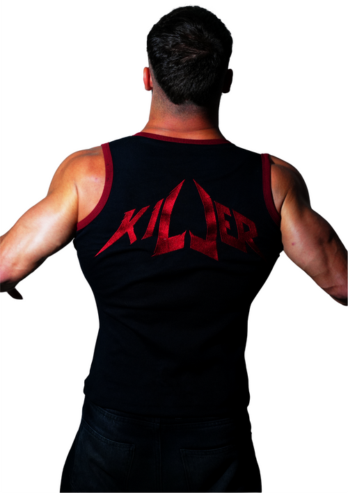 KILLER Tank Top - Black / Carmine Red