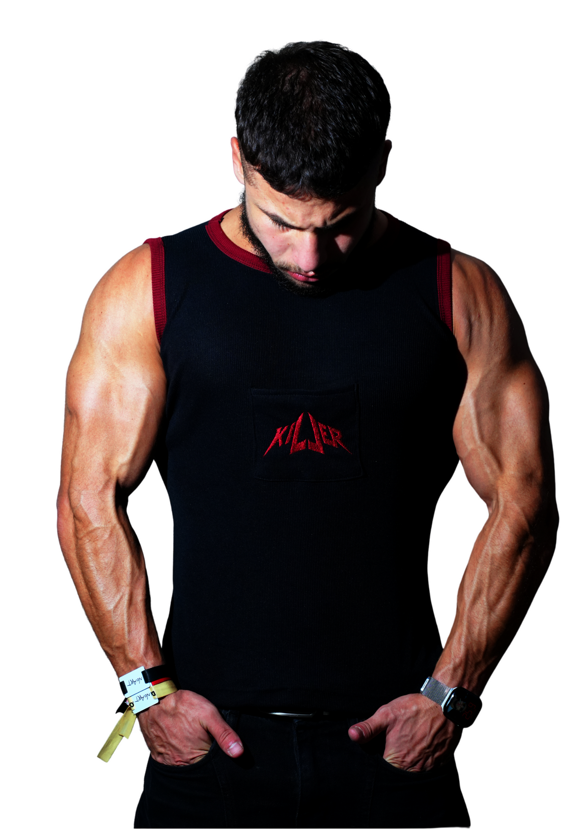 KILLER Tank Top - Black / Carmine Red