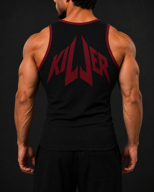 KILLER Tank Top - Black / Carmine Red