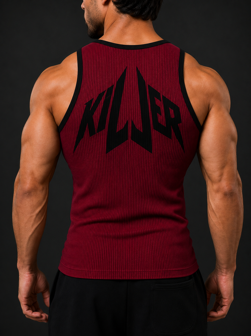 KILLER Tank Top - Carmine Red / Black