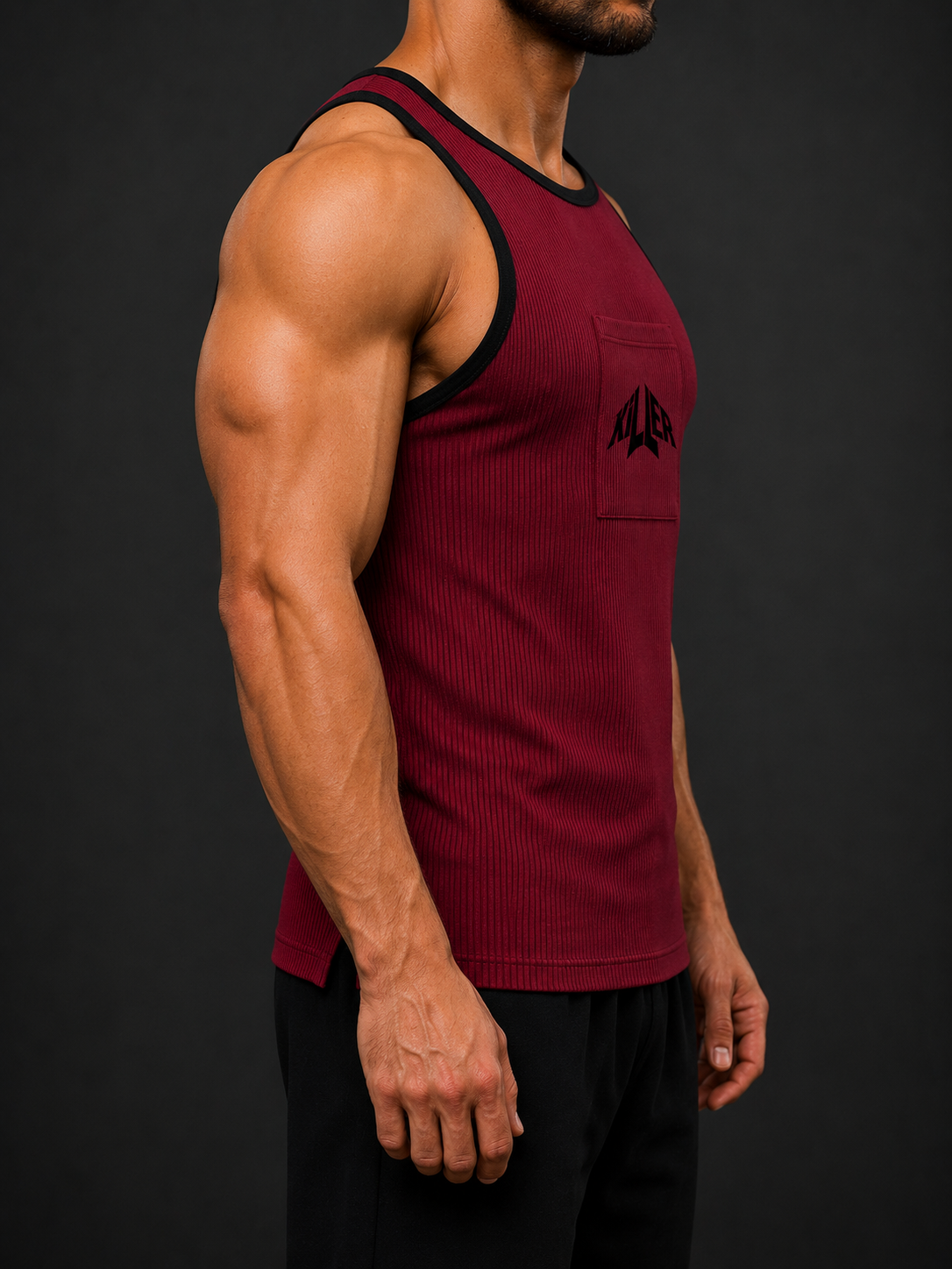 KILLER Tank Top - Carmine Red / Black