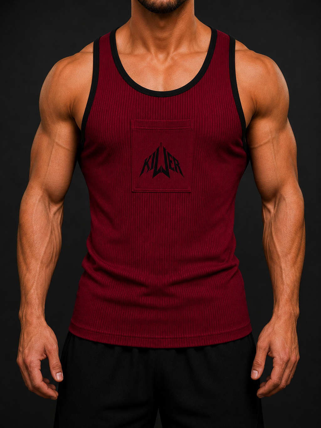 KILLER Tank Top - Carmine Red / Black
