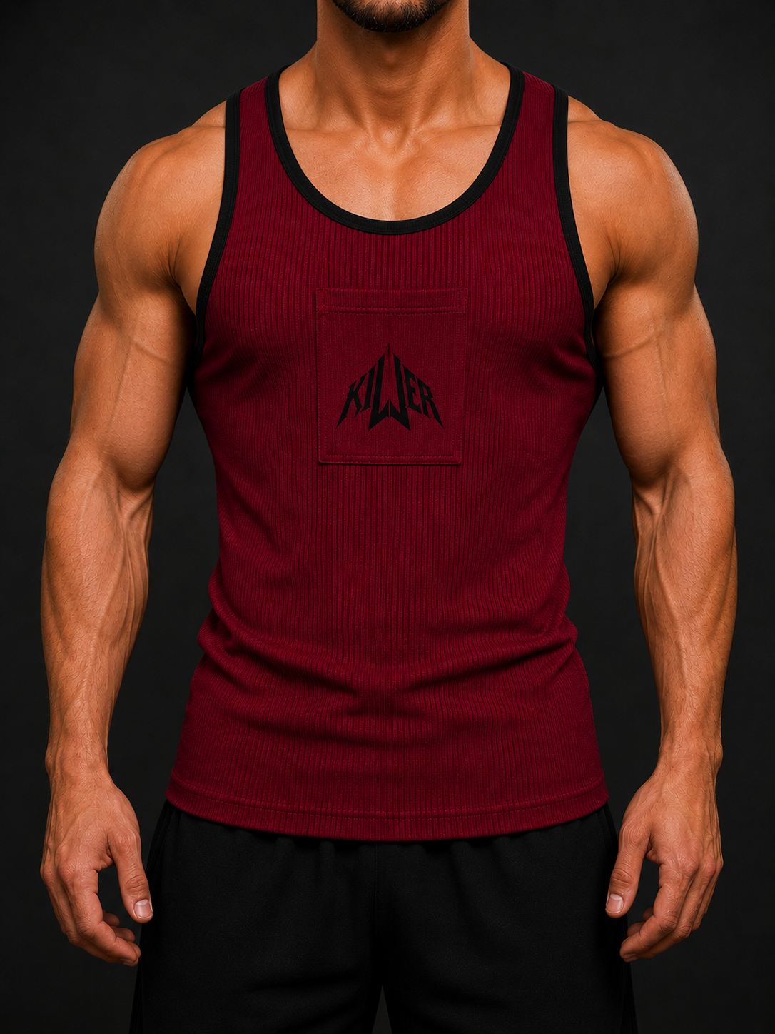 KILLER Tank Top - Carmine Red / Black
